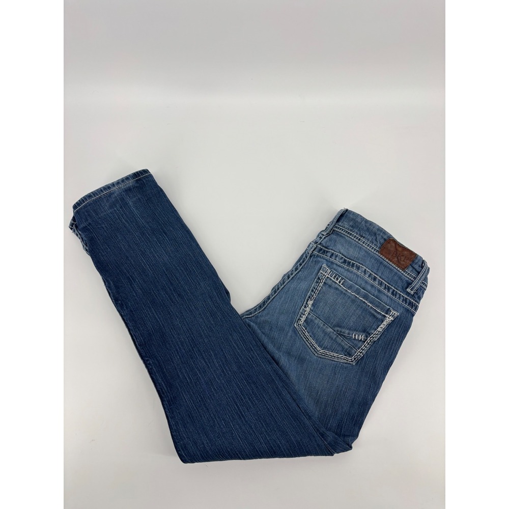 BKE Payton Bootcut Jeans Medium Wash Blue Denim 32 x 33.5 BWX3257 Distressed
